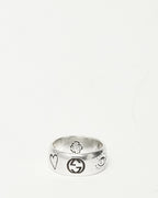 Gucci Sterling Silver "Blind For Love" Ring -  Size 17 / US 8