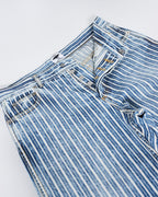 Dior Blue Denim and White Stripe Straight Leg Jeans - US 6