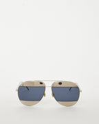 Dior SIlver and Black Lens Dior DIORSPLIT1 Aviator Sunglasses