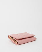 Chanel Pink Caviar Leather Timeless Interlocking CC Logo 6 Key Holder