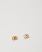 Gucci 18k Gold and Diamond Interlocking GG Stud Earrings