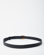 Gucci Black Leather GHW Thin GG Marmont Belt - 85/34