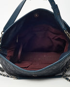 Chanel Navy Quilted Caviar Leather French Riviera 2Way Hobo Shoulder Bag