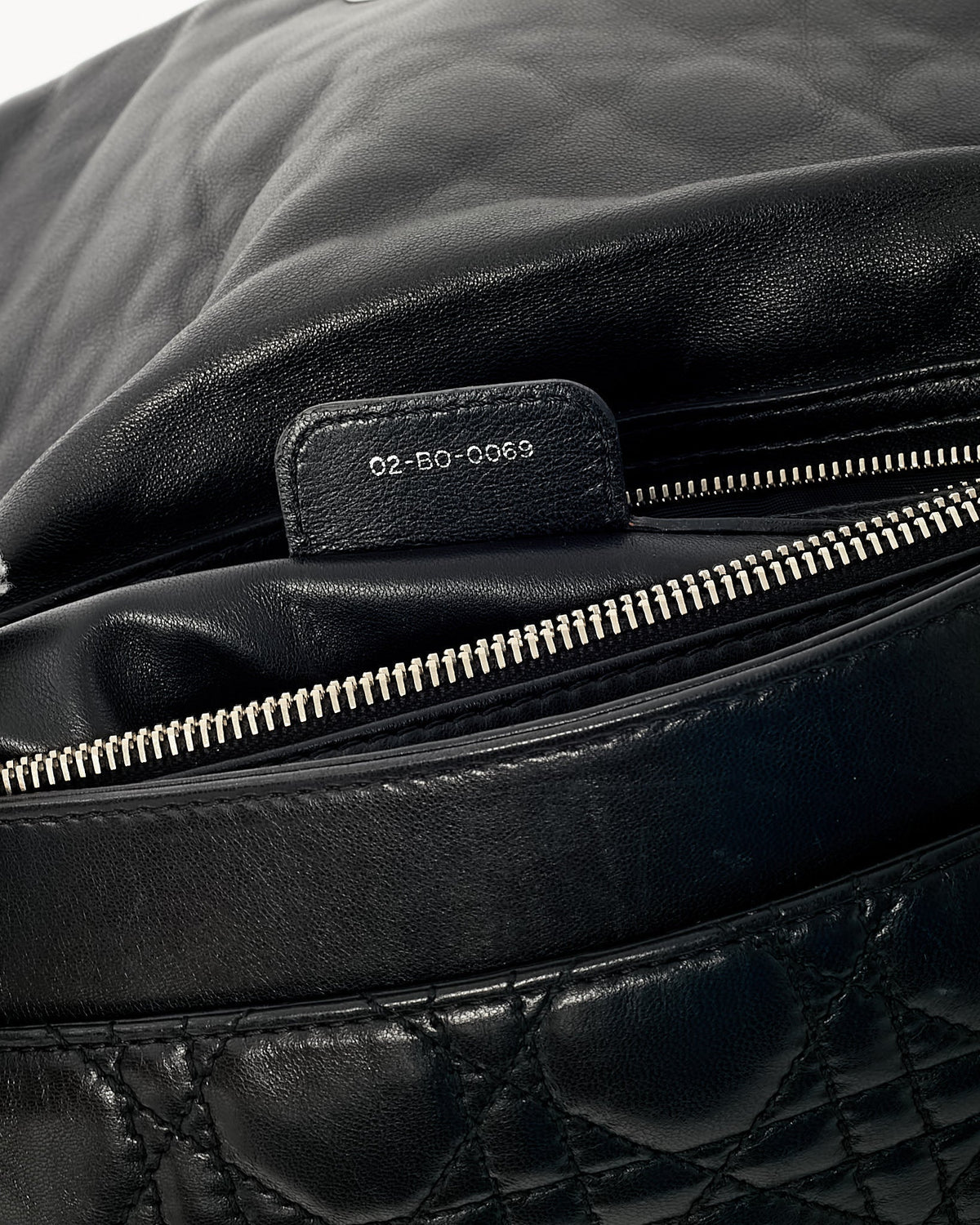 Dior Black Cannage Leather Medium Rendezvous Chain Shoulder Bag