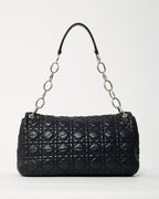 Dior Black Cannage Leather Medium Rendezvous Chain Shoulder Bag