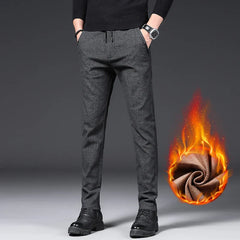Men's Cotton Fleece Trousers with Drawstring and Elastic Waistband
