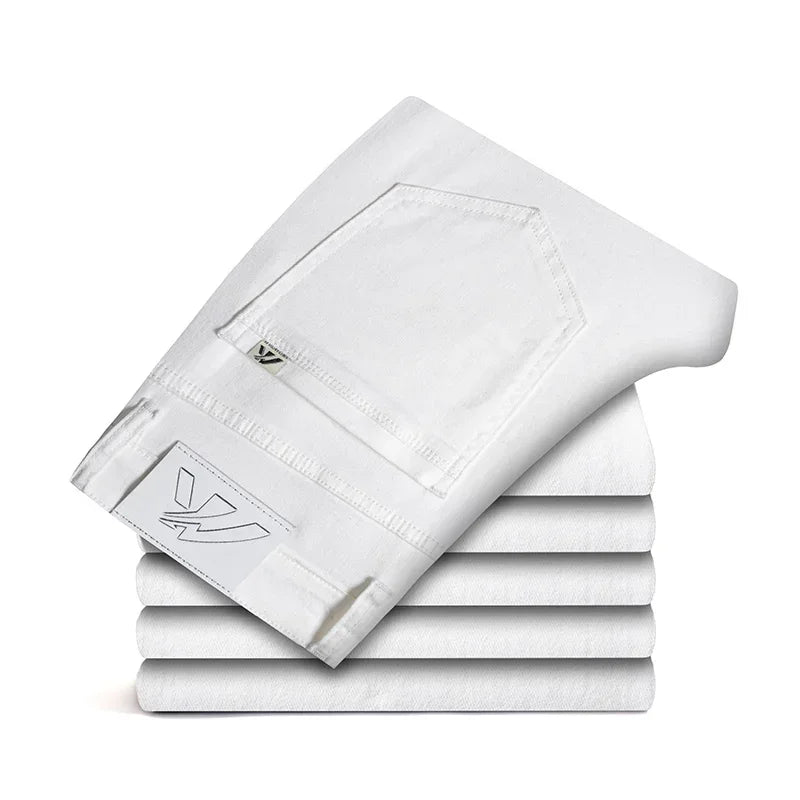 Men's Classic Stretch Straight Trousers - 98% Cotton Comfort Fit