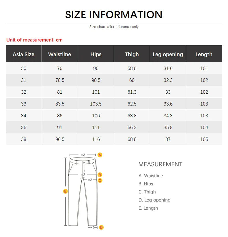Men's Casual Long Elastic Straight Pants - Various Colors