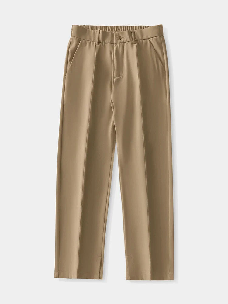 Men's Breathable Polyester Korean Semi-Wide Casual Trousers