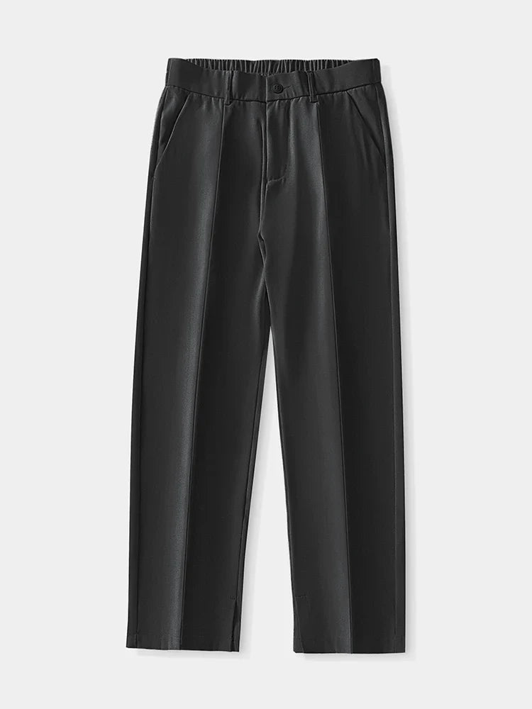 Men's Breathable Polyester Korean Semi-Wide Casual Trousers