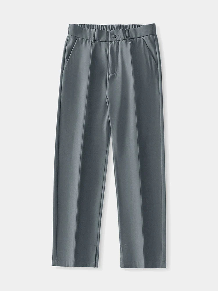 Men's Breathable Polyester Korean Semi-Wide Casual Trousers