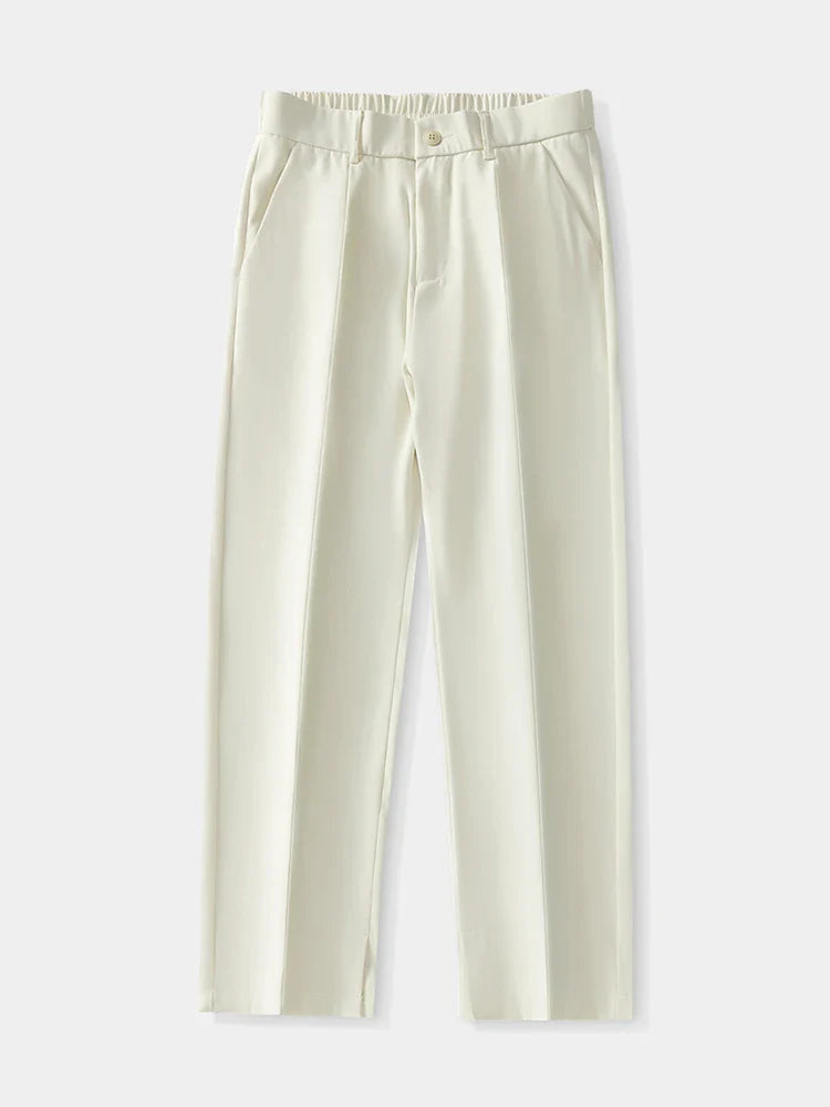 Men's Breathable Polyester Korean Semi-Wide Casual Trousers