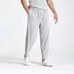 Men's Casual Straight Fit Pleated Pants