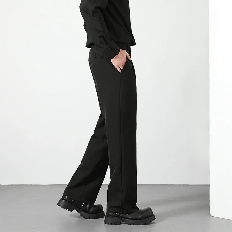 Men's Loose Fit Pants - Classic Straight Leg Drape Trousers for Men