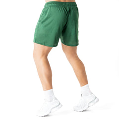 VENTED MESH SHORTS SCRIPT - GREEN / GOLD