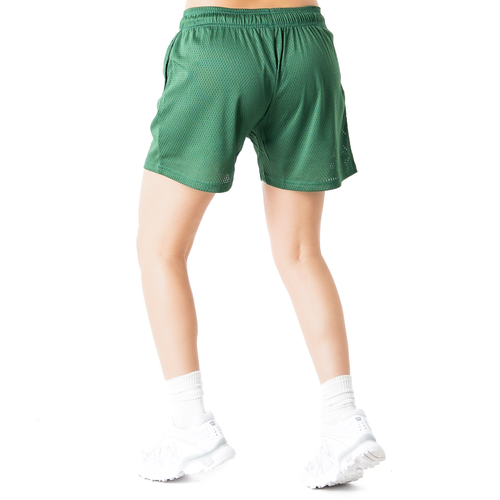 VENTED MESH SHORTS SCRIPT - GREEN / GOLD