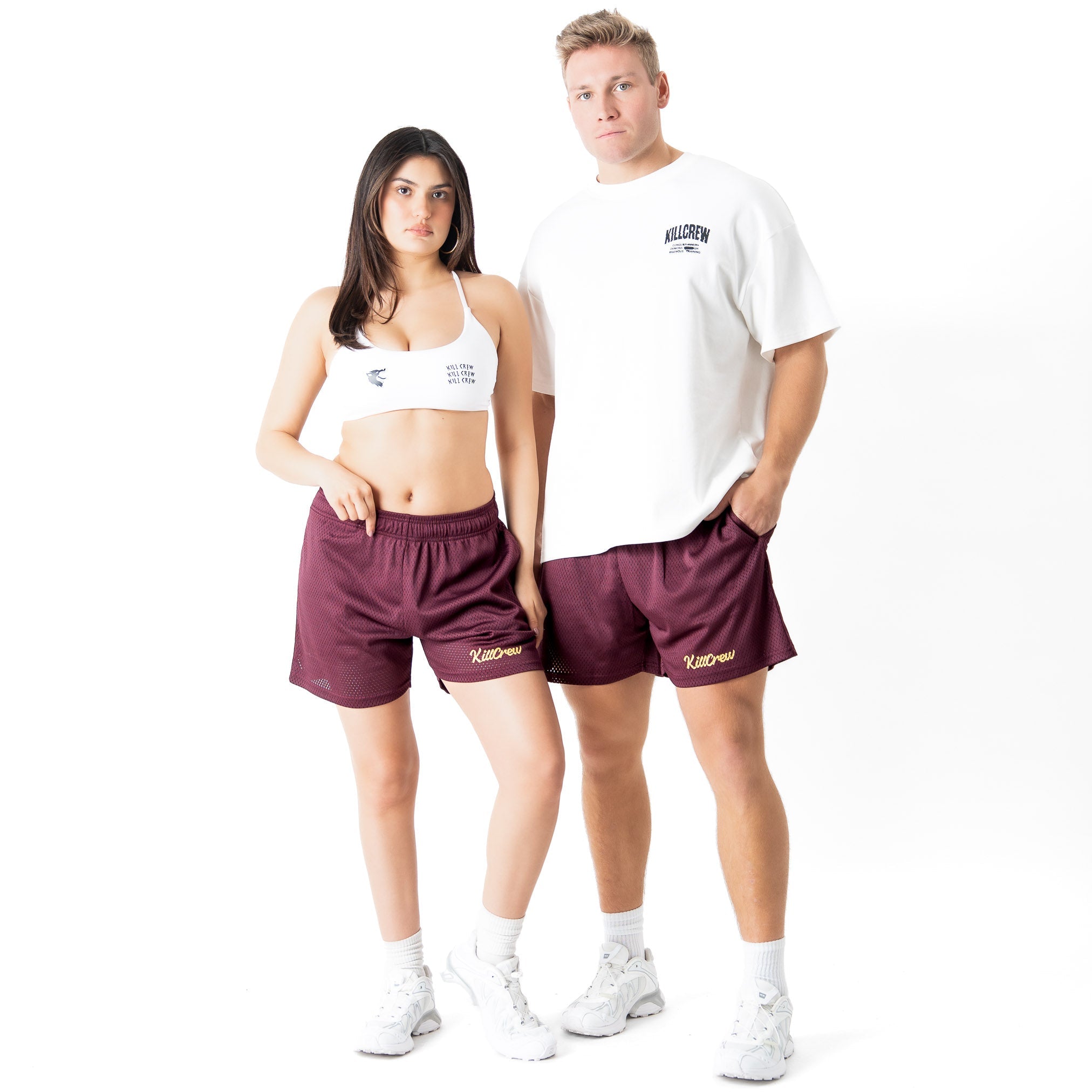 VENTED MESH SHORTS SCRIPT - MAROON / GOLD