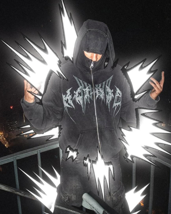 KIIKIO Stonewashed Balaclava Integrated Hoodie Main Image