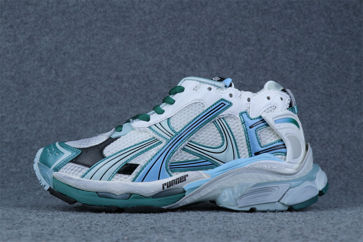 Balenciaga Wmns Runner Sneaker 'Worn-Out - White Green Blue'