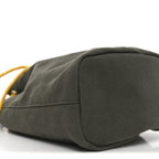 Canvas Gabardine Bucket Bag Oliva Giallo