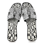 Calfskin Printed Op'H Oran Sandals 40.5 Black White