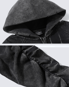 Vintage Washed Oversized Zip-Up Hoodie