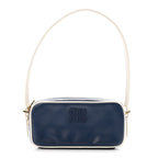 Calfskin Softy Mini Beau Contrast Top Handle Bag Bluette White