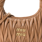 Nappa Matelasse Small Wander Hobo Caramel