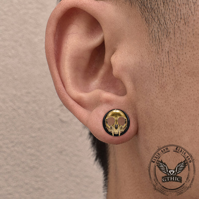 Antique Gold Skull Stainless Steel Ear Gauges Main Image
