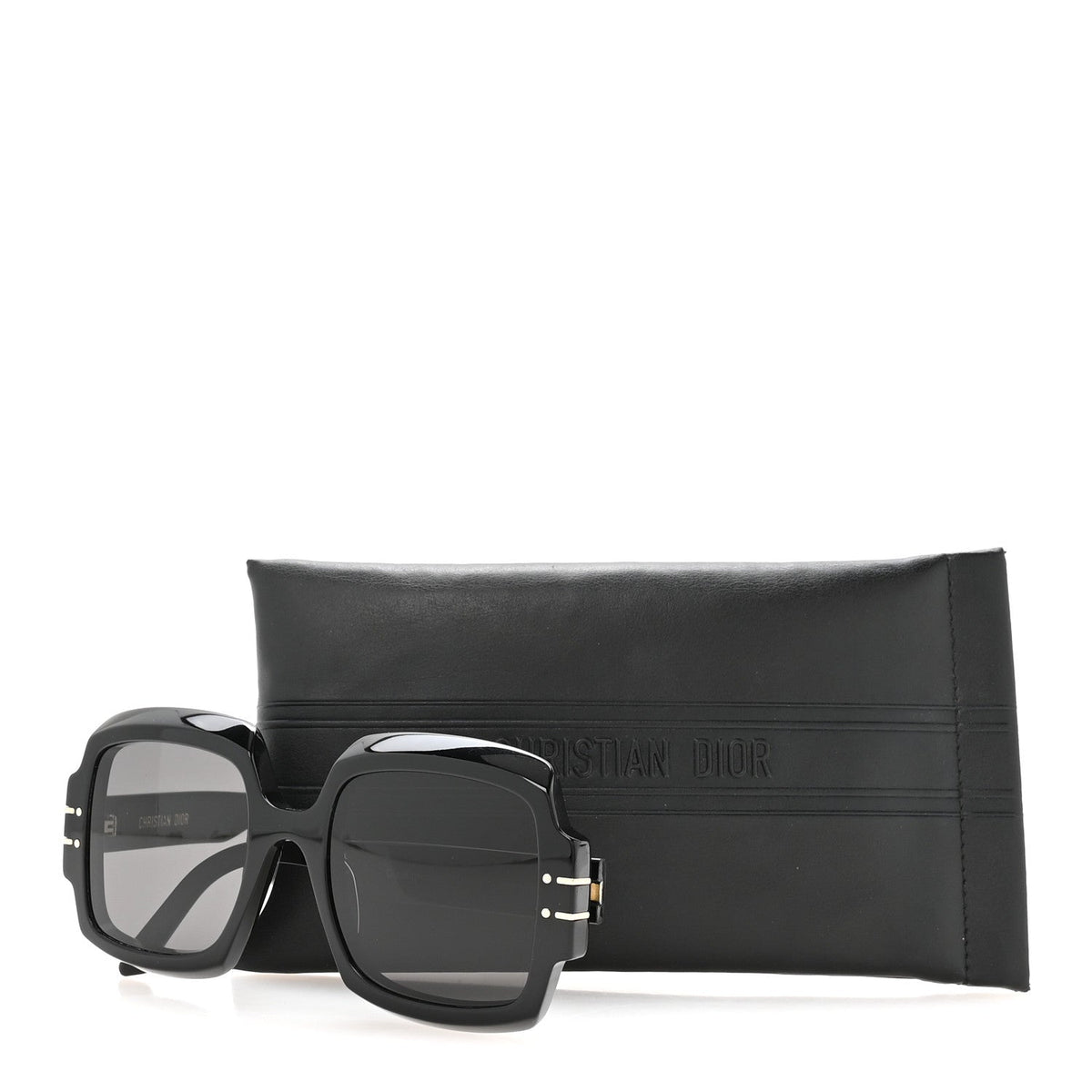 Acetate Diorsignature S1U Square Sunglasses Black
