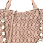 Nappa Matelasse Swarovski Crystal Tote Cammeo