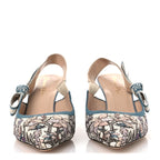 Canvas Embroidered J'Adior Slingback 65mm Pumps 38 Blue Multicolor