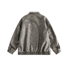Retro Hong Kong Style Washed Distressed Jacket Men