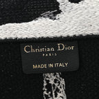 Canvas Embroidered Medium Paris Book Tote Black White