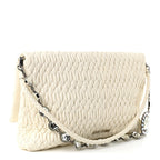 Nappa Matelasse Crystal Flap Clutch White