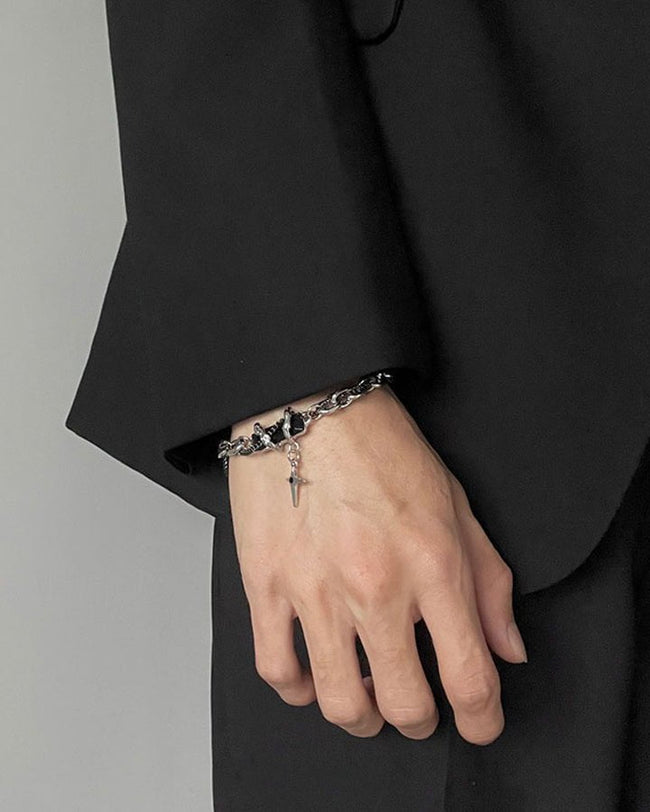 Gothic Cross Charm Bracelet Main Image
