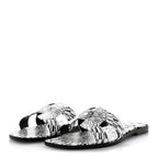 Calfskin Printed Op'H Oran Sandals 40.5 Black White