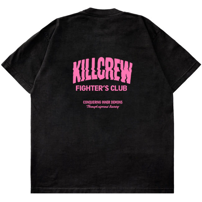 RELAXED FIT RIGOROUS TRAINING T-SHIRT - BLACK / PINK Hover Image