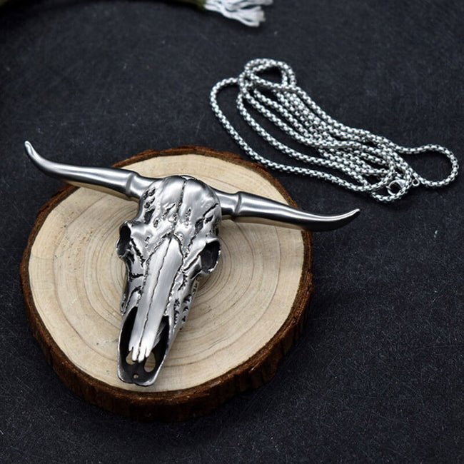 Bull Head Multi Tool Damascus Necklace Hover Image