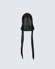 Classic Black Silky Durag with Long Tails