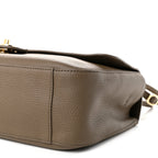 Grained Calfskin Small Souplissimo Maxi Flap Light Brown