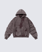 Vintage Washed Oversized Zip-Up Hoodie