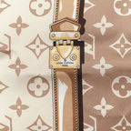 Silk Monogram Denimgram Confidential Square 90 Scarf Beige