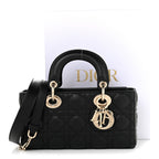 Lambskin Cannage Small Lady D-Joy Black