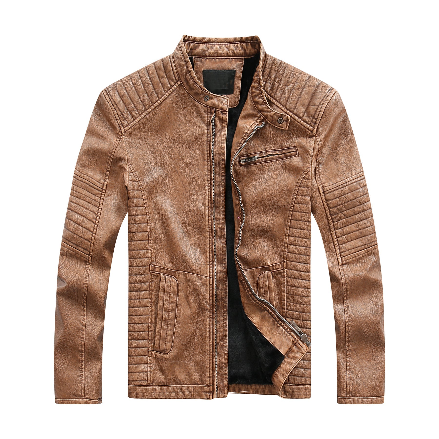 Style Washed Men's Pu Leather Jacket 3New