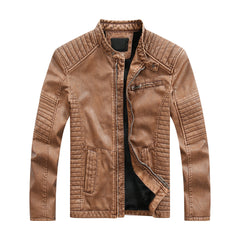 Style Washed Men's Pu Leather Jacket 3New