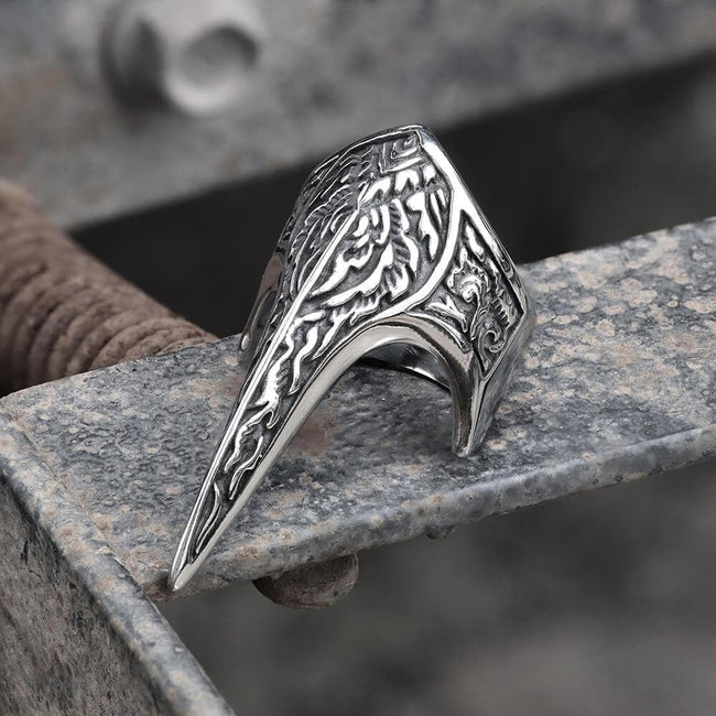 Carve Patterns Stainless Steel Archer Ring Hover Image