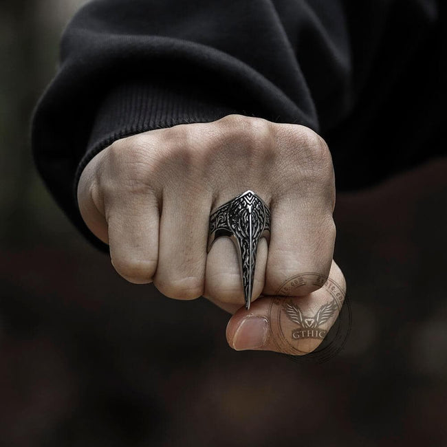Carve Patterns Stainless Steel Archer Ring Main Image
