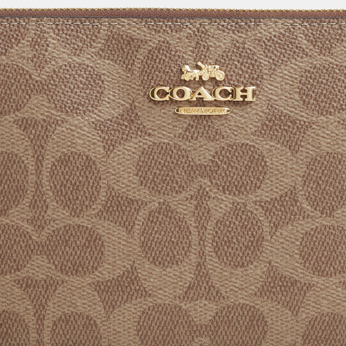 Coach Outlet Large Corner Zip Wristlet In Signature Canvas