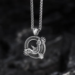 Celtic Knot Raven Pure Tin Viking Necklace